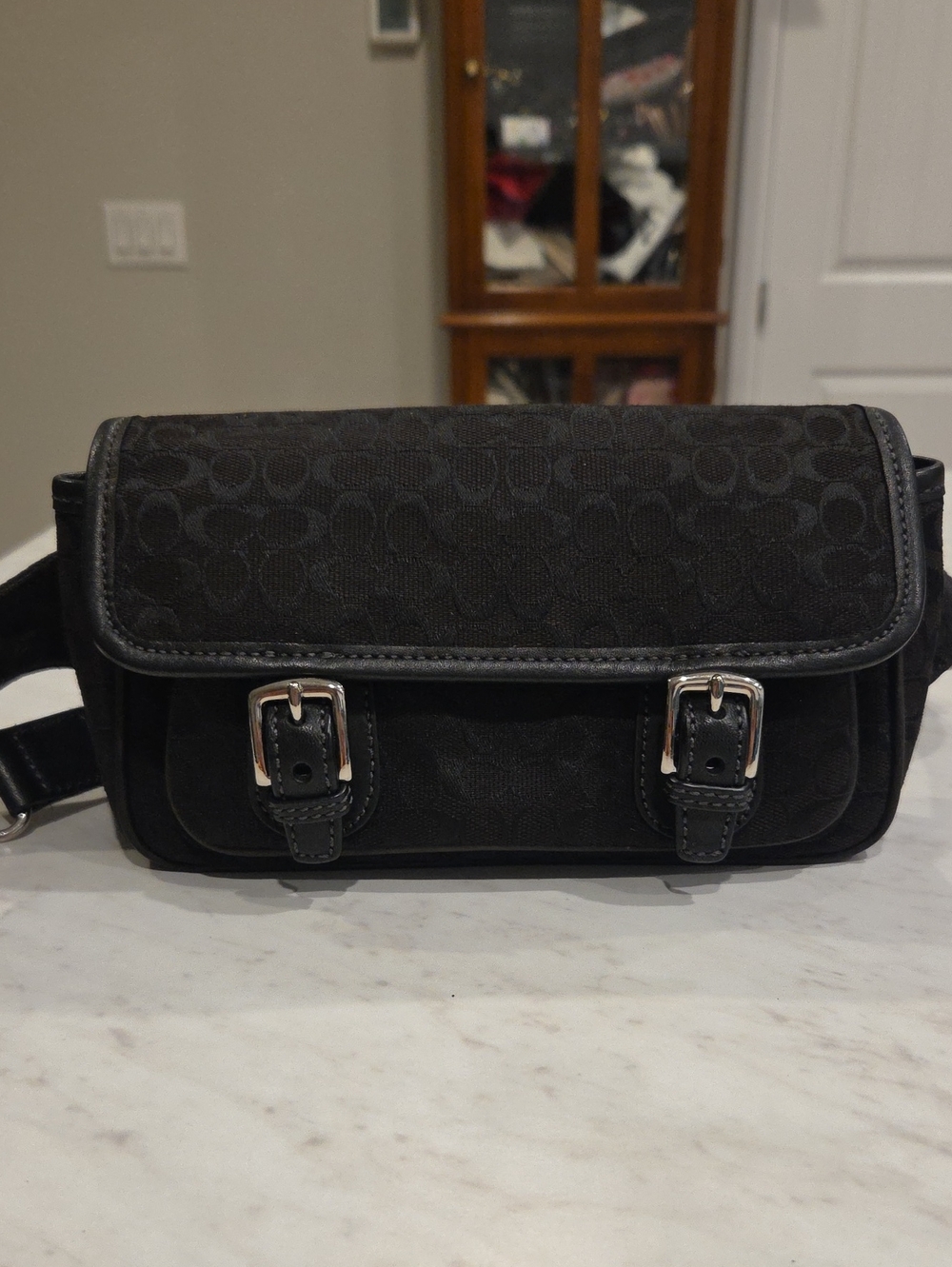 Coach Black Signature Logo Fanny Pack/Belt Bag Small